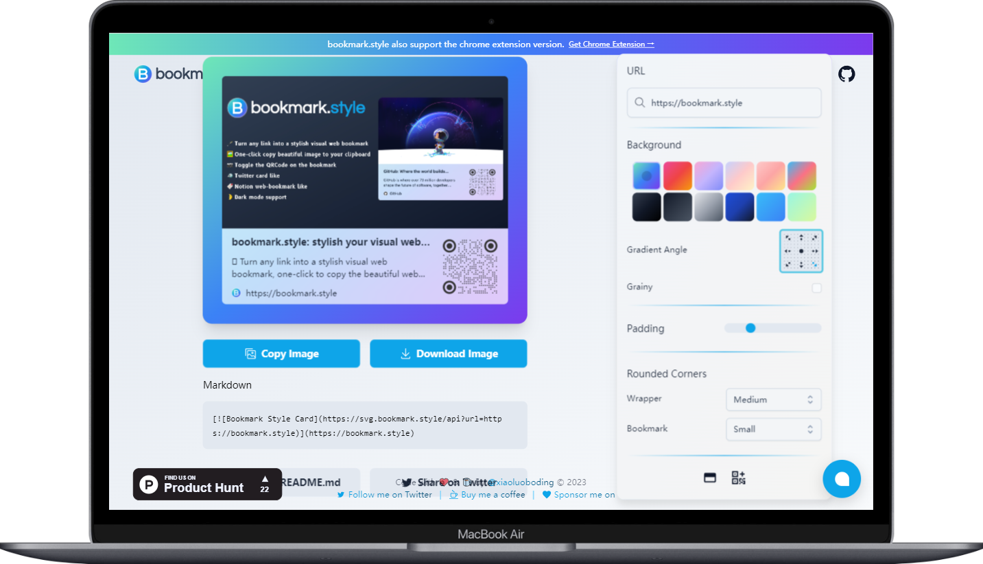 bookmark.style - 一款将任意链接转换生成分享图的工具