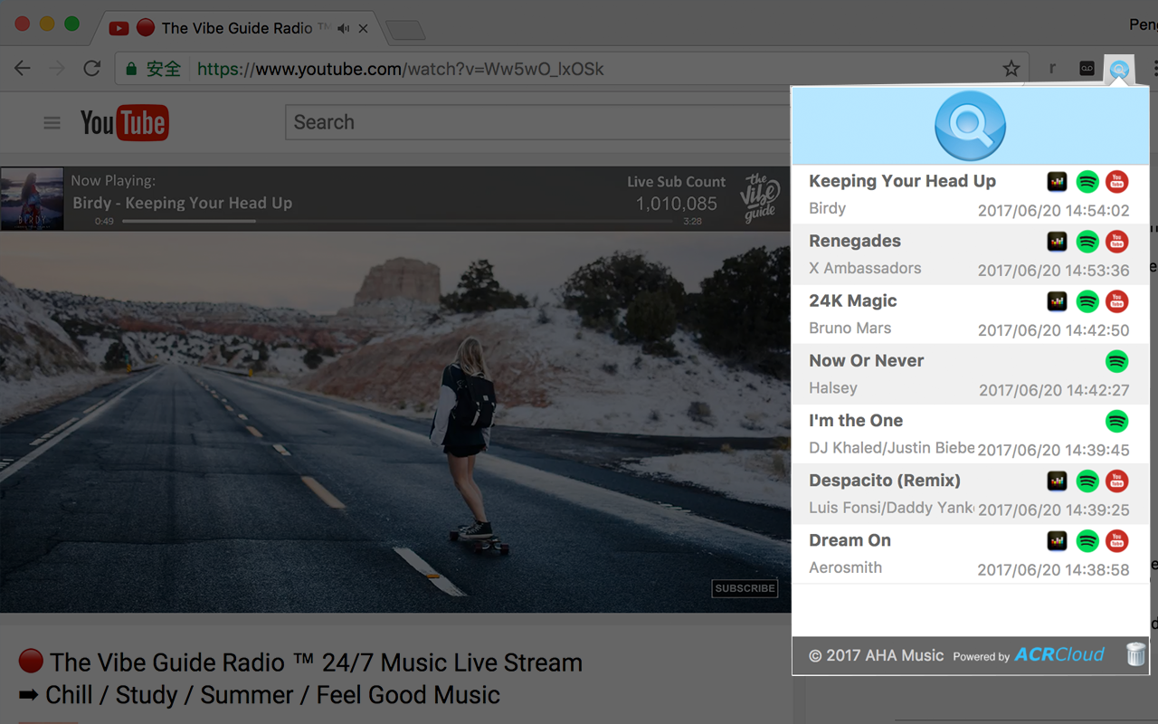 AHA Music - 一款可以帮你查找歌曲的浏览器插件